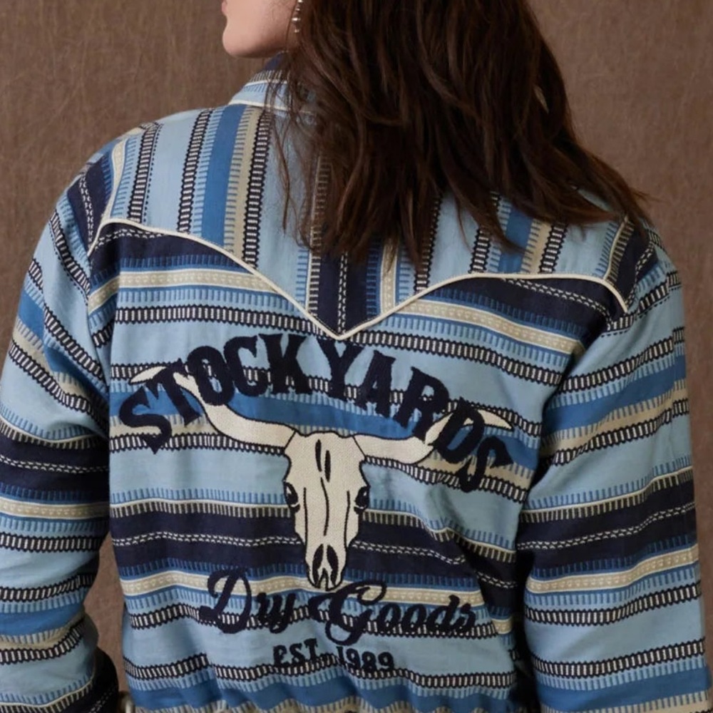 Double D Ranch Stockyard Jacket embroidered longhorn custom buttons XL NWT - Picture 5 of 10